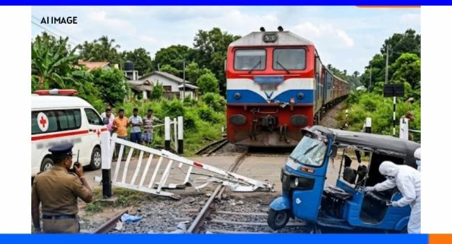 ரயிலில் மோதிய முச்சக்கர வண்டி : இருவர் பலி